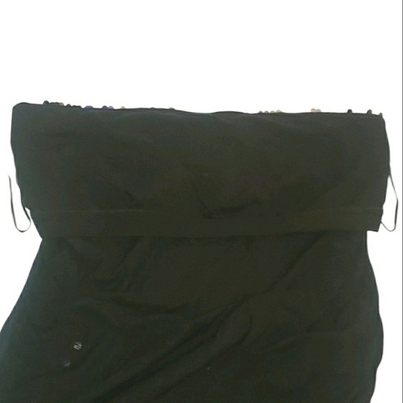 Express Iridescent Metallic Sequins High-Low Strapless Tube Top w/Built-In Bra M - Picture 11 of 16